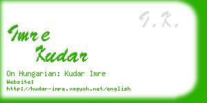 imre kudar business card